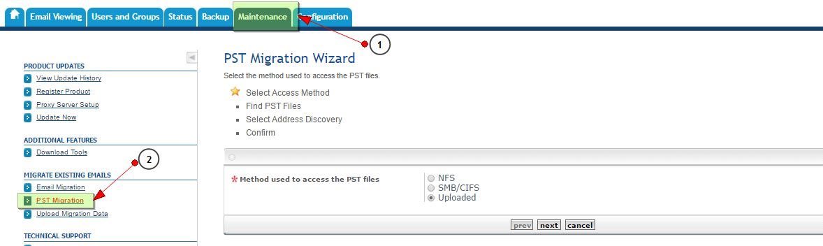 Migration PST default