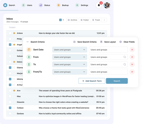 All in one archiving solution results screenshot.